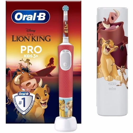 Ηλεκτρική Οδοντόβουρτσα Oral-B Pro Kids Lion King για Παιδιά 3+ Κόκκινη image 0