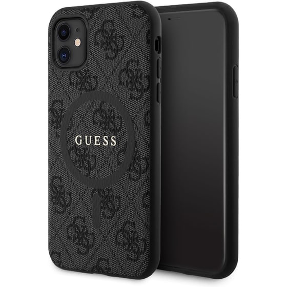 Θήκη Apple iPhone 11 - Guess 4g Logo Collection Magsafe Ring Stand Hard Case - Μαύρο image 1