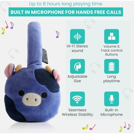 Ακουστικά Κεφαλής για Παιδιά Lazerbuilt Original Squishmallows - Ingred The Cow image 1