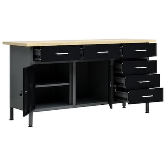 Vidaxl Πάγκος Εργασίας Μαύρος 160 X 60 X 85 Εκ. Ατσάλινος image 3