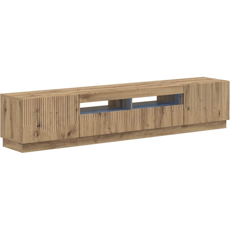 Έπιπλο Τηλεόρασης VidaXL HOORN με LED 3 τμχ 198 x 35 x 40 cm - Artisan Δρυς