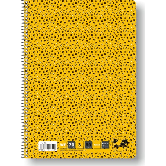 Τετράδιο Σπιράλ Globus A4 Folio 3 Θεμάτων 90 Φύλλων (1 Τεμάχιο) image 3