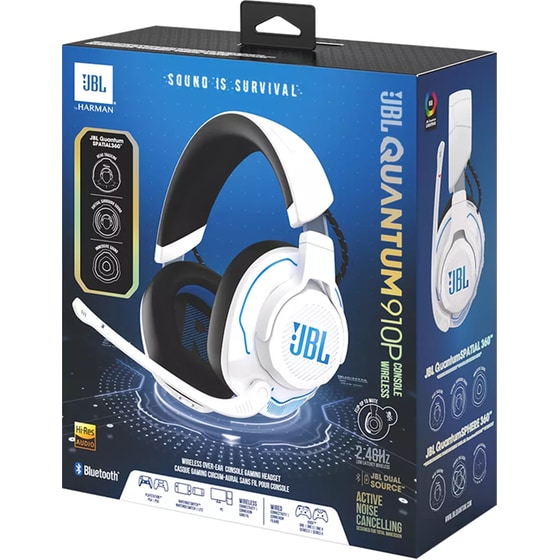 JBL Quantum 910P Console Playstation Gaming Ασύρματα Ακουστικά - Λευκό/Μπλε image 13