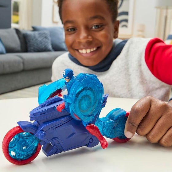 Hasbro Φιγούρα Marvel Avengers Epic World Of Action Captain America Shield-Shot-Shot Cycle με Μοτοσυκλέτα image 9