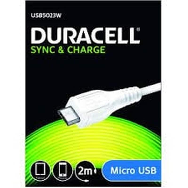 DURACELL USB5023W USB DATA CABLE MICRO USB 2M WHI