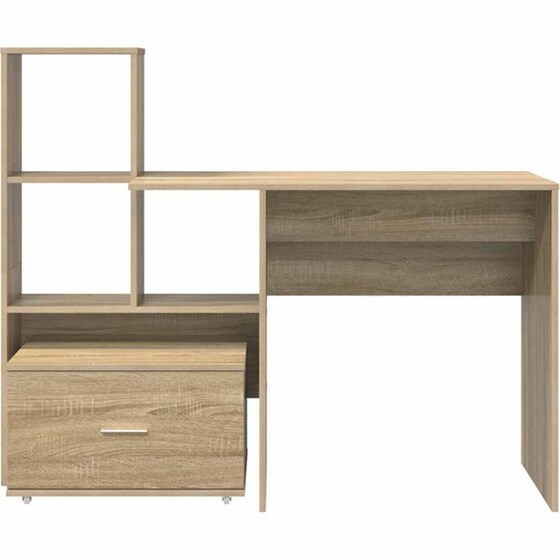 Γραφείο VidaXL από Επεξεργασμένο Ξύλο 131,5x50x106,5 cm - Sonoma Δρυς image 4