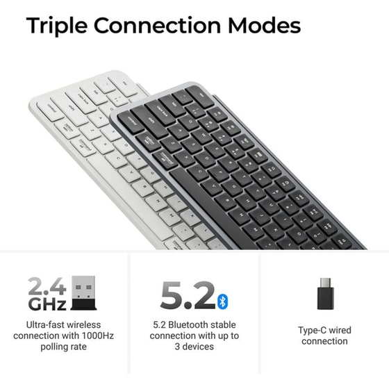 Keychron B2 Pro Ultra-Slim Ασύρματο Bluetooth Πληκτρολόγιο - Ivory White (US) image 5