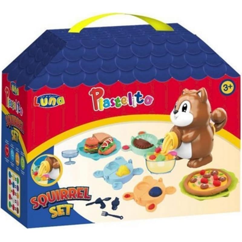 LUNA Σετ Πλαστοζυμαράκια Luna Plastelito Σκίουρος με 8 Βαζάκια και Εργαλεία