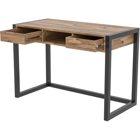 Γραφείο με Συρτάρια 24Mall Mantova από Μοριοσανίδα 115x55x77 cm - Μπεζ/Μαύρο image 1