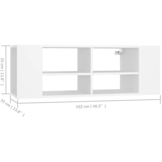 Έπιπλο Τηλεόρασης VidaXL από Μοριοσανίδα  102x35x35cm - Λευκό image 6