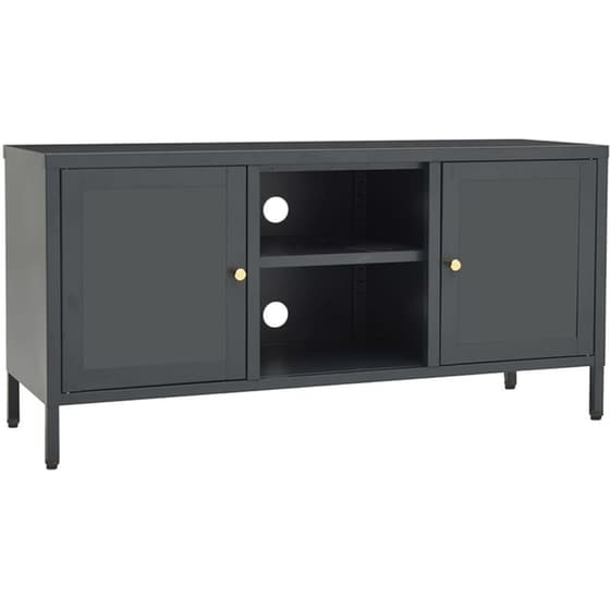 Έπιπλο Τηλεόρασης VidaXL Ατσάλι Και Γυαλί 105x35x52cm - Ανθρακί image 0