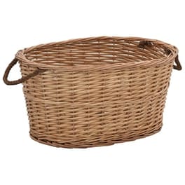 Vidaxl Καλάθι Καυσόξυλων Με Λαβές Μεταφοράς 58x42x29 Εκ. Φυσική Ιτιά