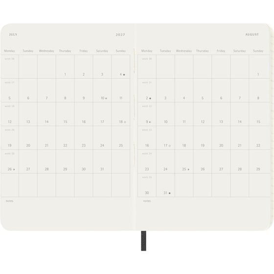 Ημερολόγιο Εβδομαδιαίο 2027 Moleskine 12M Pocket Soft Cover Μαύρο image 4