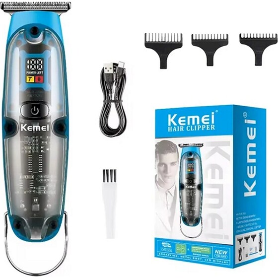 KEMEI KM-2258 Κουρευτική Μηχανή Επαναφορτιζόμενη Μπλε image 3