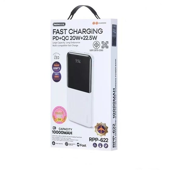 Powerbank Remax RPP-622 10.000 mAh - Λευκό image 1