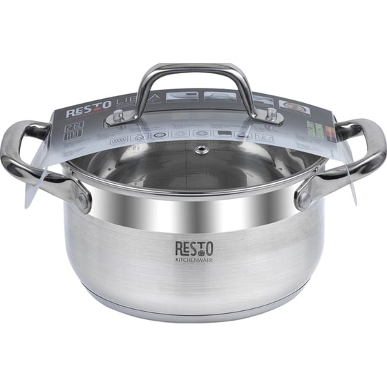 Κατσαρολάκι Ρηχό RESTO 92002 Casserole από Ανοξείδωτο Ατσάλι 18 cm 2.6 L Inox image 3