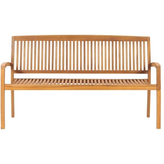 Παγκάκι Κήπου VidaXL με Μαξιλάρι από Μασίφ Ξύλο Teak 159x57.5x90 cm - Καφέ/Μαύρο image 3