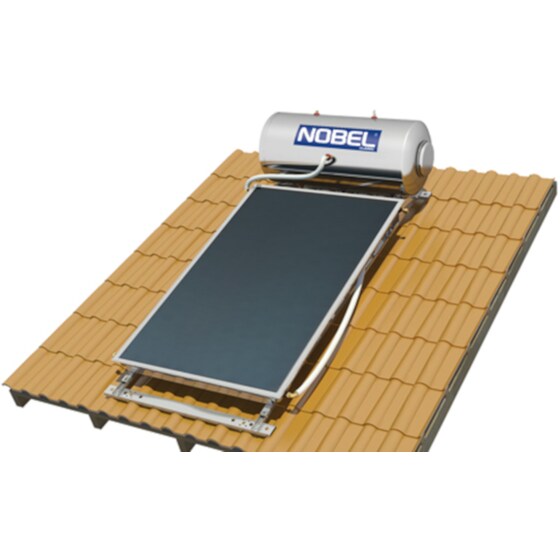 Ηλιακός Θερμοσίφωνας NOBEL Classic Inox 120L/2τμ Τριπλής Ενέργειας Κεραμοσκεπής image 5