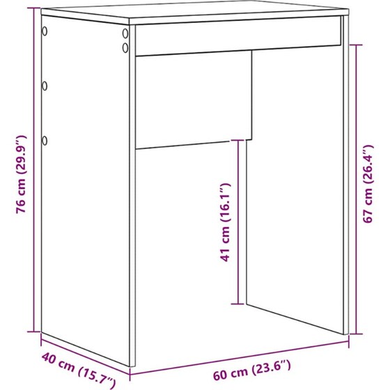 Γραφείο VidaXL 60x40x76 cm - Γκρι Σκυροδέματος image 8