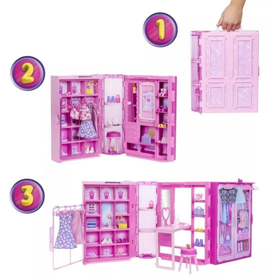 Κουκλόσπιτο Ντουλάπα Mattel Barbie Δωμάτιο Μόδας image 2