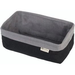 Διακοσμητικό Καλάθι Estia Υφασμάτινο 25x15x10 cm - Μαύρο/Γκρι