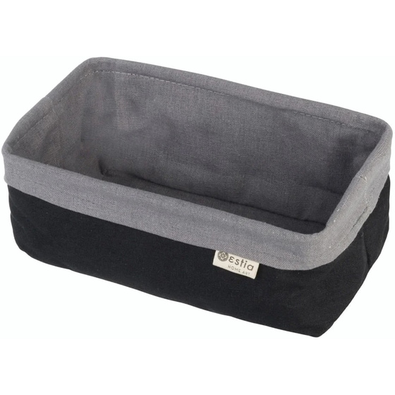 Διακοσμητικό Καλάθι Estia Υφασμάτινο 25x15x10 cm - Μαύρο/Γκρι image 0