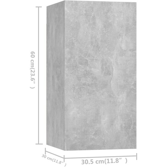 Έπιπλα Τηλεόρασης VidaXL Μοριοσανίδα 4 Τμχ 80x30x30cm - Γκρι image 5