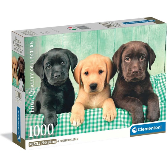 Παζλ Clementoni High Quality Collection Κουταβάκια Λαμπραντόρ - Compact Box (1000 Κομμάτια) image 0