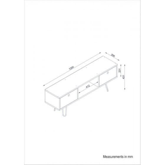 Έπιπλο Τηλεόρασης 24Mall Lasco από Μοριοσανίδα 120x29.5x43.1 cm - Καφέ image 4