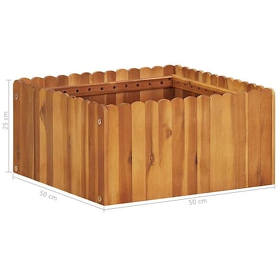 Vidaxl Ζαρντινιέρα Υπερυψωμένη 50 X 50 X 25 Εκ. Από Μασίφ Ξύλο Ακακίας image 4