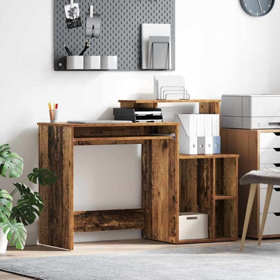 Γραφείο VidaXL από Επεξεργασμένο Ξύλο 120,5x44x88,5 cm - Παλιό Ξύλο image 2