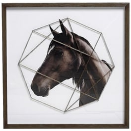 Κάδρο Τοίχου Espiel Άλογο Ram201 Ξύλινο 50x50 cm
