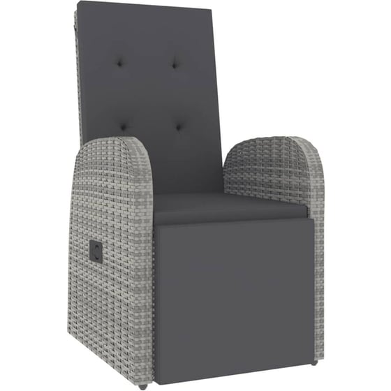 Σετ Σαλόνι Κήπου VidaXL από Ρατάν και Μασίφ Ξύλο Ακακίας 2Τμχ - Γκρι image 1