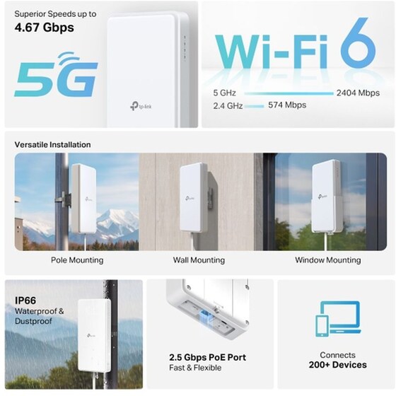 TP-Link Archer NX500 Outdoor 5G Router Multi-Gigabit Black image 4