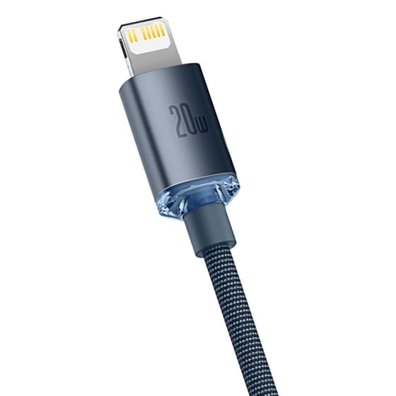 Baseus Καλώδιο Φόρτισης Crystal Shine USB-C ,Lightning, 20W, PD, 1.2m - Μαύρο image 1