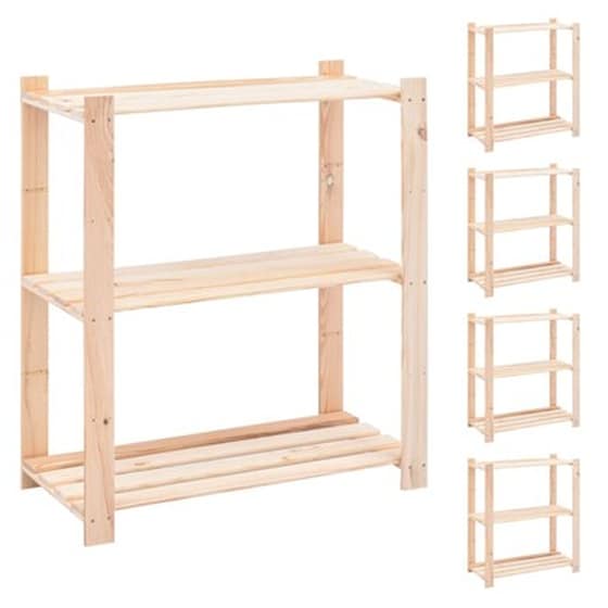Vidaxl Ραφιέρες 3 Επιπέδων 5 Τεμ 150 Κ. 80x38x90 Εκ. Μασίφ Ξύλο Πεύκου image 1