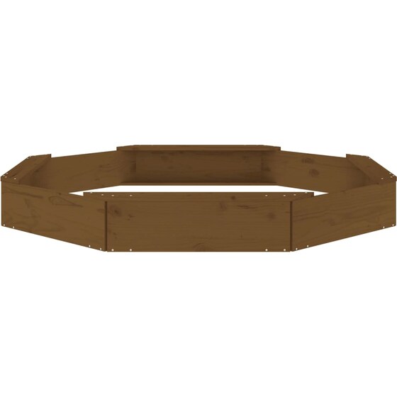 VidaXL Αμμοδόχος με Καθίσματα Οκτάγωνη 159.5x159.5x20cm Ξύλινη - Μελί image 3