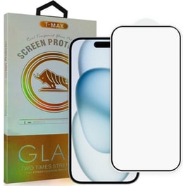 Προστατευτικό οθόνης Apple iPhone 15 Pro - T-Max Premium 3D Tempered Glass Full Glue Fluid Despensing 0.2mm 9H