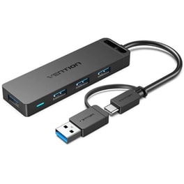 Vention Hub 4 Θυρών USB 3.0 με σύνδεση USB-C - Μαύρο