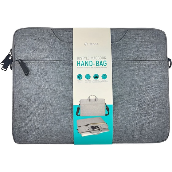 Τσάντα Laptop Devia Justyle Hand Bag 16.2" Αδιάβροχη - Ανοιχτό Γκρι image 3