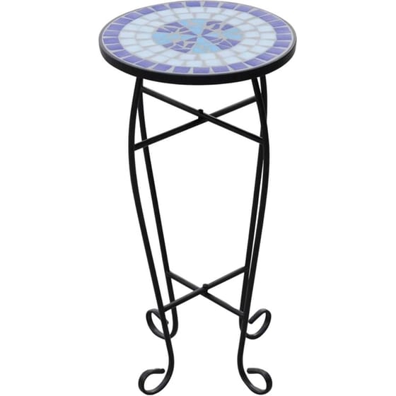 Τραπεζαρία Εξωτερικού Χώρου Βοηθητική VidaXL από Σίδηρο φ30x60 cm - Μπλε/Λευκή image 0