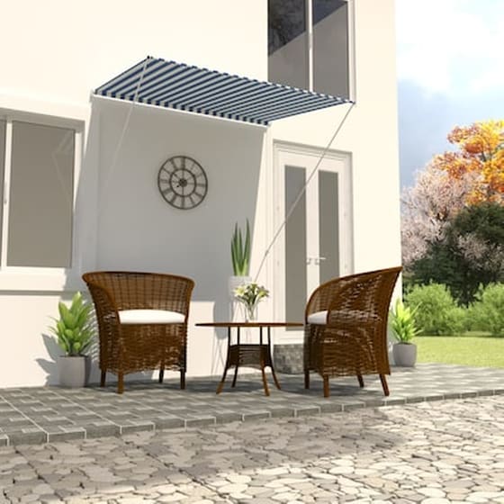 Τέντα Vidaxl Συρόμενη 150x150cm - Λευκό/Μπλε image 1