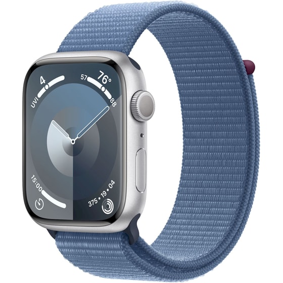 Apple Watch Series 9 Aluminium Silver GPS 45mm - Storm Blue Sport Loop image 0