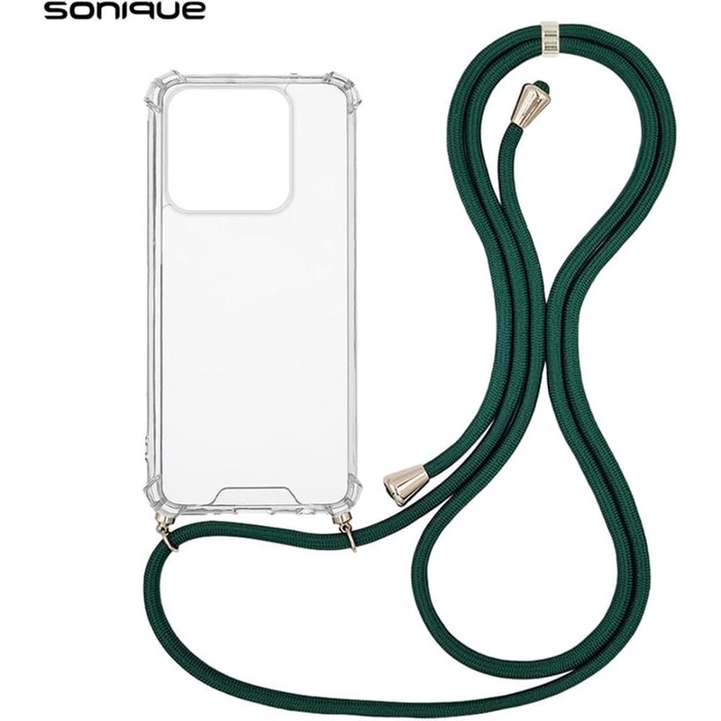 Θήκη Σιλικόνης Με Κορδόνι Sonique Armor Clear Xiaomi Xiaomi 14 Πράσινο Σκούρο