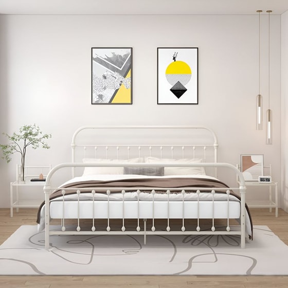 Κομοδίνο Vidaxl Μεταλλικό 2τμχ 45x34.5x60.5 cm - Λευκό image 2
