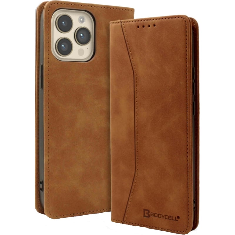 BODYCELL Θήκη Apple iPhone 15 Pro - Bodycell Πορτοφόλι - Brown