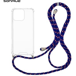 Θήκη Apple iPhone 16 Pro Max - Sonique Armor Clear Θήκη Σιλικόνης με Κορδόνι - Rainbow Μπλε