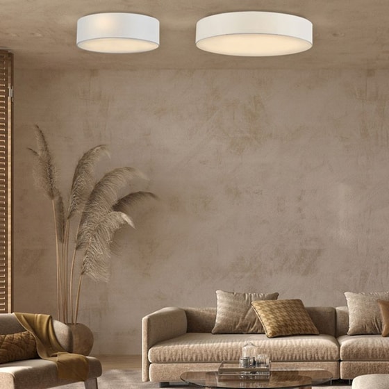 Φωτιστικό Οροφής Τρίφωτο Homelighting Cozy 77-8239 Υφασμάτινο - Λευκό image 3