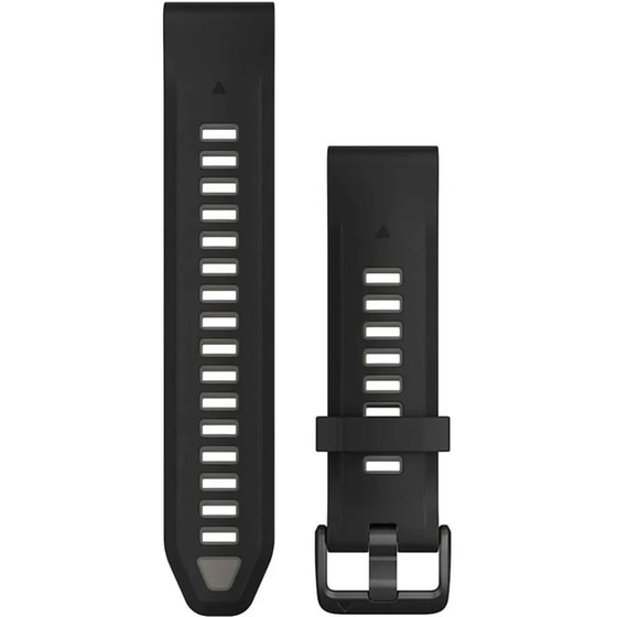 Λουράκι Garmin QuickFit 20 Silicone Band για Garmin QuickFit 20mm - Black with Pebble Gray image 0