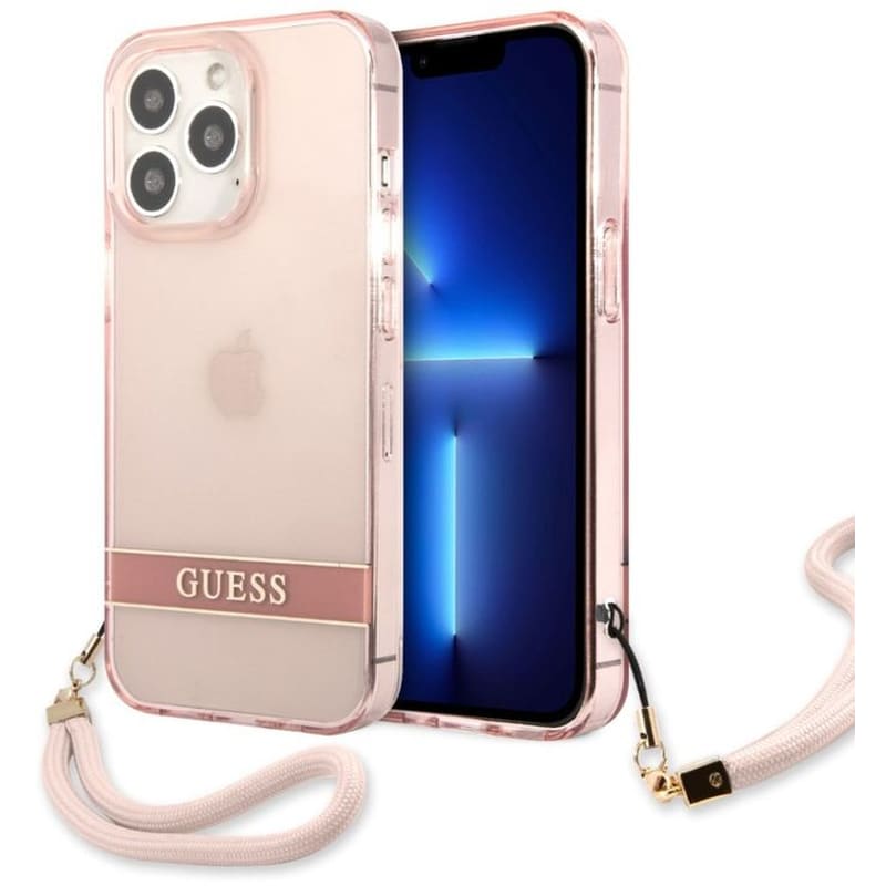 Θήκη Apple iPhone 13 Pro - Guess Με Κορδόνι Χειρός - Ροζ GUESS